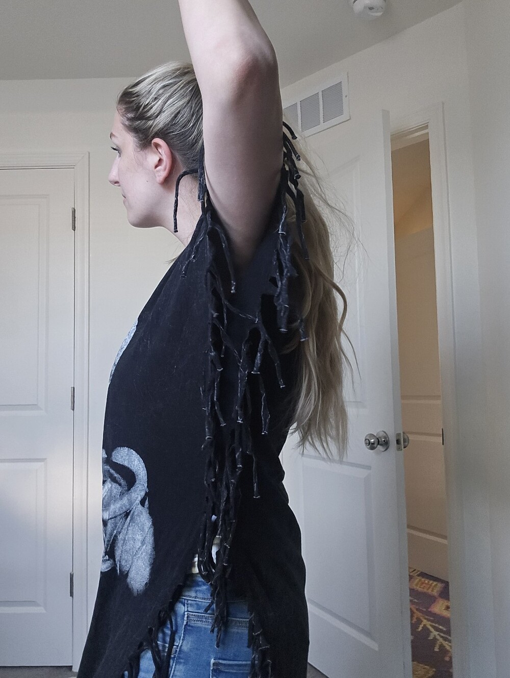 Mars Attacks Alien Brain Graphic Fringe Poncho Tunic Top - Picture 7 of 7